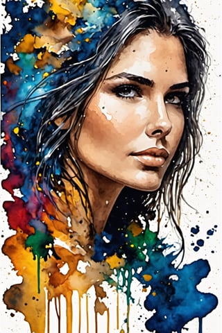 (abstract very beautiful woman from paint,  (Grizail paint chromatic:1.5),brush strokes  of color, water colrs, sketch,, textured, black background),natalee,ais-acrylicz,covered with ais-acrylicz,oil paint,3D MODEL,Pixel art,ink 