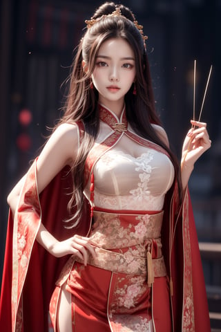 The background is an ancient Chinese dancer, 1 girl, a beautiful Korean girl, holding a gorgeous fan, with a beautiful hairpin, very long hair, past the waist (curly hair, dark hair), sleeveless cloth (lace transparent ), cloak, skirt,
Best quality, realistic, ultra-detailed, fine, high resolution, perfect dynamic composition, sharp focus,