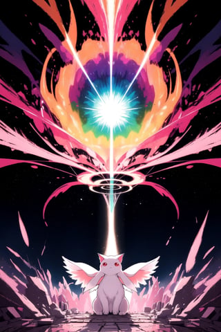 ((((kyubey from puella magi madoka magica, Clear eyes, pink hair, Victorian Elegance, Illustration, Neon Digital Art), Surrealist Digital Art, ruined city, (Blue and Dark Orange), Awe Inspiring, (Translucence), Visceral Colors
BREAK
Stellar Formations, Abstract Geometries, Macro Detail, Op Art, Awe Inspiring, 4k), (Warmcore)