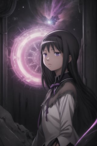 (((Homura Akemi from Puella Magi Madoka Magica, Clear eyes, Victorian Elegance, Illustration, Neon Digital Art), Surrealist Digital Art, ruined city, (Blue and purple), Awe Inspiring, (Translucence), Visceral Colors
BREAK
Stellar Formations, golden clocks, Abstract Geometries, Macro Detail, Op Art, Awe Inspiring, 4k), (Warmcore),masterpiece,disney pixar style,homura akemi