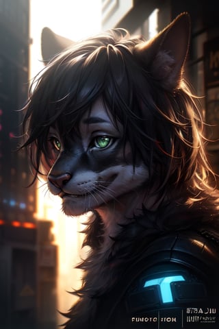 portrait of cute detecive in the noir city, detailed illustration portrait, incredible details, disney stylized cute, dark cyberpunk illustration, (Best Quality:1.2), (Ultra-detailed), (Photorealistic:1.37), (HDR), (Vivid colors), (portrait of a), (Soft diffuse lighting),niji style,animeniji,portrait,furry