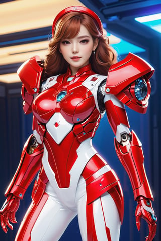 masterpiece, (best quality:1.4), ultra-detailed, 1 girl, 22yo, wear daily elegant outfit, , high resolution, genuine emotion, wonder beauty , Enhance, bright colors,Enhanced All,nodf_lora,sangonomiya kokomi (sparkling coralbone),Mecha body