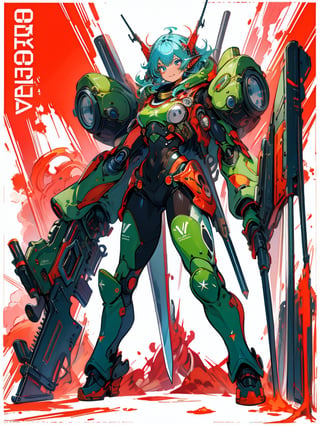 masterpiece, best quality, high Resolution, full body
heavy tank, tank girl, perfect face, bodysuit,weapon,ROBORT,dual wielding twin buster rifle,Cutetoo,MinimalistPoster