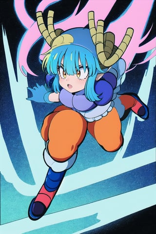 tohru (maidragon),ssj, ultra instinct mode , neon blue aura

,AGGA_STDB015, db style, full_body