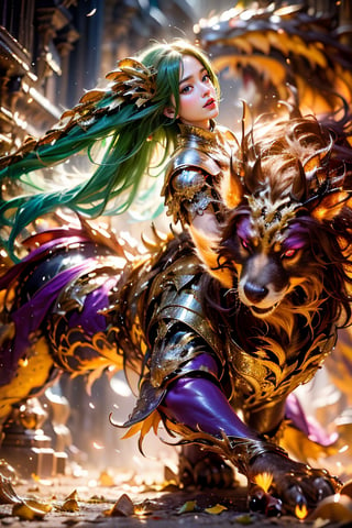 Green long hair, open mouth, hexagonal sharp teeth, armor, luminous glow, sharp fangs magic array
Standing, hairy tail, full body, colorful skin, sharp teeth, claws, monster, monster, Taurus fusion centaur, Chinese monster Taotie

1 girl, wearing a purple tight dress, shut up, (purple and green gradient long straight hair, bangs), (obvious fluorescent purple eyes), long eyebrows, soft makeup, gradient lips, (big breasts) , plump figure, slender legs, black stockings, detailed fingers, detailed background, ambient light, extreme details, cinematic shots, realistic illustrations, (Soothing Tone: 1.3), (Super Detail: 1.2), Masterpiece, Normal Feet , normal body, normal limbs

Perfect Skin, (RAW Photo, Best Quality), (Real, Photo Real: 1.3), Best Quality, Masterpiece, Beauty & Aesthetics, 16K, (HDR: 1.4), High Contrast, (Vivid Colors: 1.4), ( Silent Colors, Dull Colors, Soothing Tone: 0), Cinematic Lighting, Ambient Lighting, Side Lighting, Fine Details and Textures, Cinematic Lenses, Warm Colors, Full Body (Bright and Intense: 1.2), (Masterpiece, Top Quality , Best Quality, Official Arts, Beauty & Aesthetics: 1.2), HDR, High Contrast, Wide Angle Lens (Highly Detailed Skins: 1.2)