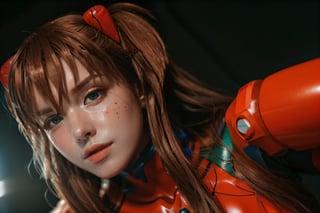 analog style, modelshoot style, portrait of shirogane, close up, feminine, epic (photo, studio lighting, hard light, sony a7, 50 mm, matte skin, pores, colors, hyperdetailed, hyperrealistic), Asuka Langley - Shirogane-Sama Cosplay