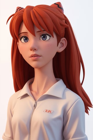 girl, abstract, design, graffiti, white background, Grt2c,1 girl ,realistic,solo, 3d animated,EFT_,souryuuasukalangley, asuka langley, evangelion, 3d pixar style, orange hair color