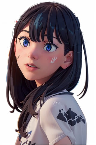 girl, abstract, design, graffiti, white background, Grt2c,1 girl ,realistic,solo,takarada rikka, 3d animated,EFT_,rikka