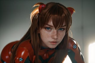 analog style, modelshoot style, portrait of shirogane, close up, feminine, epic (photo, studio lighting, hard light, sony a7, 50 mm, matte skin, pores, colors, hyperdetailed, hyperrealistic), Asuka Langley - Shirogane-Sama Cosplay, sexy look