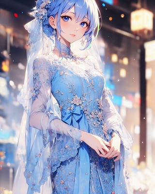 1 girl kebaya ,anime style background blurry 