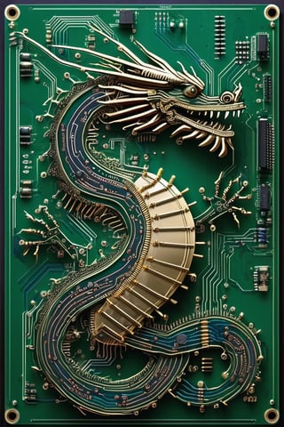 circuit diagram art,
Dragon drawn with a circuit diagram,circuit board, resistor, chip, LSI,DonMC1rcu17Pl4nXL