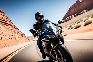 ((Ultra-realistic)) depth of perspective, motorcycle focus,(wide shot)
BREAK,Handsome man wearing a helmet riding a motorcycle
sharp focus,high contrast,studio photo,trending on artstation,rule of thirds,perfect composition,(Hyper-detailed, masterpiece,best quality,UHD,HDR,16K,shiny,glossy,reflective:1.3),H effect,photo_b00ster,real_booster,more detail XL