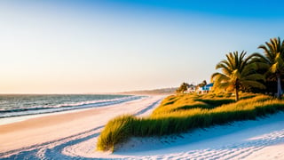 beautiful early morning at beach, fresh lively beach early daylight photography, 8 k cinematic lighting photography, beautiful lightness, 35-mm lens, f/2.8,ISO 3200, award –   winning photo,enhanc3d