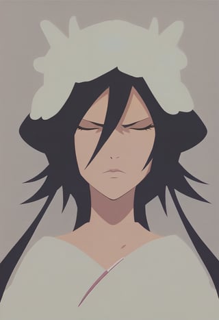 score_9, score_8_up, score_7_up, Minimalstyle,1girl ,simple, faceless female, beautiful, extremely detailed, vector, headshot,minimalstyle,  Rukia Kuchiki (bleach)