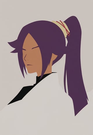 score_9, score_8_up, score_7_up, Minimalstyle,1girl ,simple, faceless female, beautiful, extremely detailed, vector, headshot,minimalstyle,  Yoruichi Shihōin (bleach)