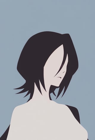 score_9, score_8_up, score_7_up, Minimalstyle,1girl ,simple, faceless female, beautiful, extremely detailed, vector, headshot,minimalstyle,  Rukia Kuchiki (bleach)