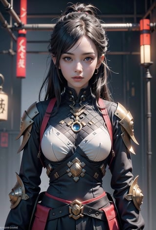 a close up of a person holding a sword, cyberpunk art by Jeremy Chong, cgsociety, fantasy art, intricate assasin mecha armor, very beautiful cyberpunk samurai, cyberpunk samurai