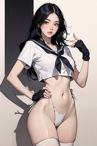 (plays the character simca in air gear), 1girl, solo, smile, perfect face, make-up, petite, sticking out tongue, excited face, blushing, no underwear, showing black panties, light pink long hair, showing perfect buttocks , black stockings with sexy suspenders and gorgeous silver jewelry, white Japanese high school student uniform, black collar, fingerless gloves, aerial roller skates, hands near the hips, goggles on the head, sexy pose, (preferably Quality, masterpiece, realistic, highly detailed),,
,sailor collar