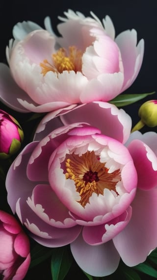 a bunch of peony flowers, colorful, high contrast, detailed,  full display 

high resolution,realistic,macro detail beautiful 

