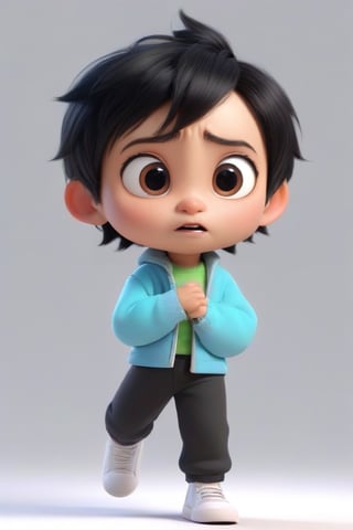 4d photographic image of full body image of a cute little chibi boy, surreal, black hair, vivid colours octane render trending on artstation, artistic photography, photorealistic concept art, soft natural volumetric cinematic perfect light, UHD white background, Dream House, Disney style, Disney Pixar style,score_9, modern Disney, Chinese Tai Chi diagram