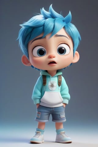 4d photographic image of full body image of a cute little chibi boy surreal, vivid colors octane render trending on artstation, artistic photography, photorealistic concept art, soft natural volumetric cinematic perfect light, uhd white background,Dream House, Disney style,disney pixar style,score_9,modisn disney