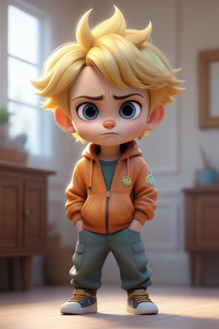 4d photographic image of full body image of a cute little chibi boy, surreal, gold hair, vivid colours octane render trending on artstation, artistic photography, photorealistic concept art, soft natural volumetric cinematic perfect light, UHD white background, Dream House, Disney style, Disney Pixar style,score_9, modern Disney, SDXL,Cartoon,photo r3al,better photography,Beauty,1girl,Disneystyle