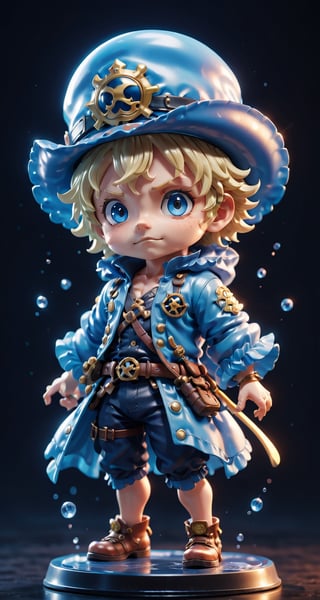 (a Sabo in One Piece ), small and cute, (eye color switch), (bright and clear eyes), anime style, depth of field, lighting cinematic lighting, divine rays, ray tracing, reflected light, glow light, side view, close up, masterpiece, best quality, high resolution, super detailed, high resolution surgery precise resolution, UHD, skin texture,full_body,chibi