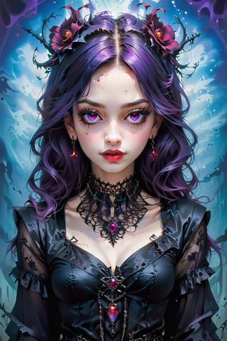 create a beautiful portrait,,goth girl, FRESHIDEAS girl