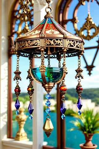 create a unique ornate mix of the below hanging on a pendulem