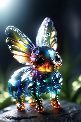 create a crazy litle alien bug, that is the cutest thing, Crystal style,glass shiny style,DonM1r0nF1l1ng5XL,zhibi