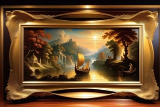 (classic art frame),mythology story scenery picture