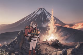 (masterpiece), best quality, HDR, 16k, Ultra realistic, highres, highly detailed, ultra_hd, high resolution, ultra_detailed, hyper realistic, extemely detailed background, detailed_background, complex_background, depth_of_field, extremely detailed and complex, volcanologist (lora:amberr1-000008:1) surrounded by lava,