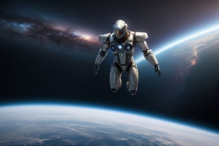 cinematic film still professional 3d model anime artwork concept art a masterpiece oil painting, comic comic Dreamscape an futuristic pilot suit falling backwards into the cosmos, the space suit,photorealistic,Futuristic room,Mecha