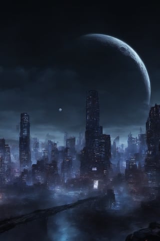 Building BlackMoon background,night city