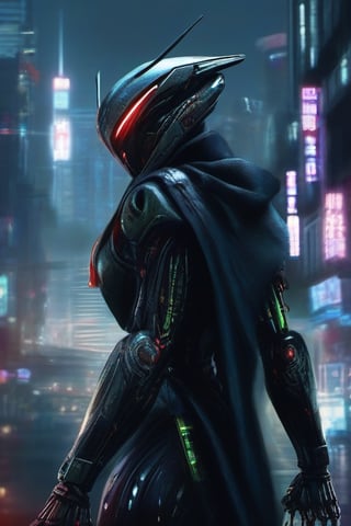 Mantis Dark Hood cyborg Power Nightcity Cyber Black Robot Mecha Evil robot,background,night city ,background,night city