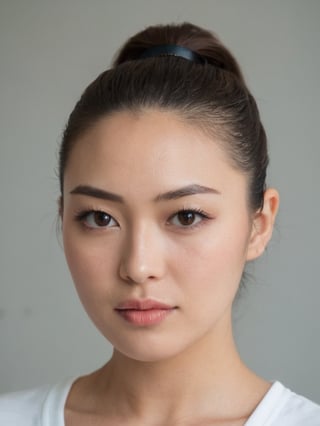 pretty french mix japanese girl, 30 years old. Average body, bright honey eyes with sharp size, full lips, long eyelashes. Black, ponytail, soul and spiritual mentor. T-Shirts,cinematic,photorealistic,masterpiece,1 girl ,best quality