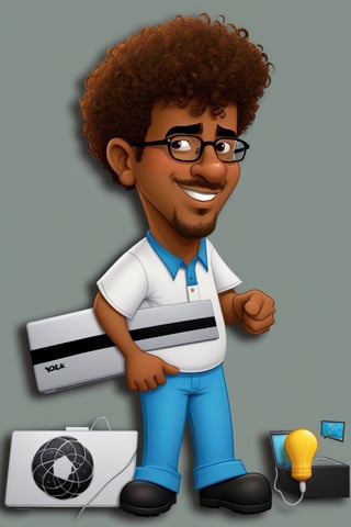 cartoon of a man with glasses and a shirt holding a computer, in cartoon style, inspired by Ismail Gulgee, cartoon artstyle, cartoon digital art, cel shaded:15, toon rendering, cel shaded!!!, harry volk clip art style, cel shaded, proffesional illustration, digital art cartoon, !!! very coherent!!! vector art, cartoon portrait, 8k