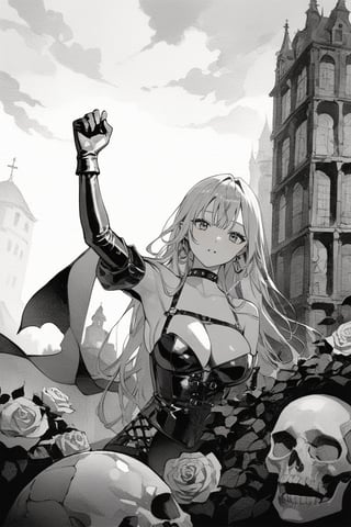 Imagine this. Upscaled. (Masterpiece, best quality, high resolution, highly detailed), score_9,score_8_up,score_7_up, 1girl, solo, long black gloves, glasses, (((white hair))), (((closed fist))), catholic, emo, tears, elbow gloves, embarrassed, long gloves, hearts, long hair, solo, 2.5D, clean artwork, detailed illustration, colorful, 1girl, 22 years old, long hair, straight hair, cute, round trim glasses, nose blush, slim eyes, pretty, seductive, attractive, alluring, mouth closed, beautiful nerdy, flirty, feminine, soft make up, vibrant, adorable, eyelashes, slender, high quality, masterpiece, solo focus, realistic, round chin, narrow face, big lips, (masterpiece, best quality, ultra-detailed), (perfect hands, perfect anatomy), Highly detailed, High Quality, Masterpiece, beautiful, (((red roses))), High detailed, detailed eyes, huge body, enamel latex elbow gloves, latex clothes, latex thighhighboots,cleavage, latex elbow gloves, big_dominant, serious, stern, latex corset. High resolution, extremely detailed, atmospheric scene, masterpiece, best quality, 64k, high quality, (HDR), HQ , very detailed, beautiful and aesthetic, heavy makeup, earrings, (masterpiece, best quality, high resolution, ultra detail), ((skindentation)), bare shoulders, soft skin, perfectly explained gloved hands, perfectly explained arms, Indoors detailed background, perfect lighting. (Hands:1.1), better_hands, best quality, high resolution. Upscaled synthography. Far view shot, smiling, Sexy mistress watching to the camera. FETISH: smile, smirk, looking at the viewer, sexy pose, lascivious, flirty face, blushing, lust, choker, cross necklace, shiny clothes, long enamel gloves, long leather gloves, heavy duty rubber gloves, leather corset, leather body harness, latex bodysuit, lingerie garter belt, thigh high boots, platform heels, breastfeeding chest, gigantic breasts, huge breasts Detailed dungeon environment, rocks and stones, ornate walls. (Beautiful and aesthetic:1.3), extreme detailed, colorful, highest detailed,((ultra-detailed)), (highly detailed illustration), ((an extremely delicate and beautiful)),cinematic light, shining on ground