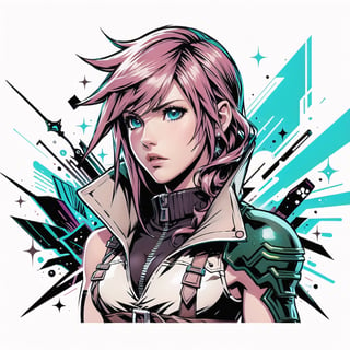 lightning farron, square enix, final fantasy XIII, weapon, white background,Grt2c