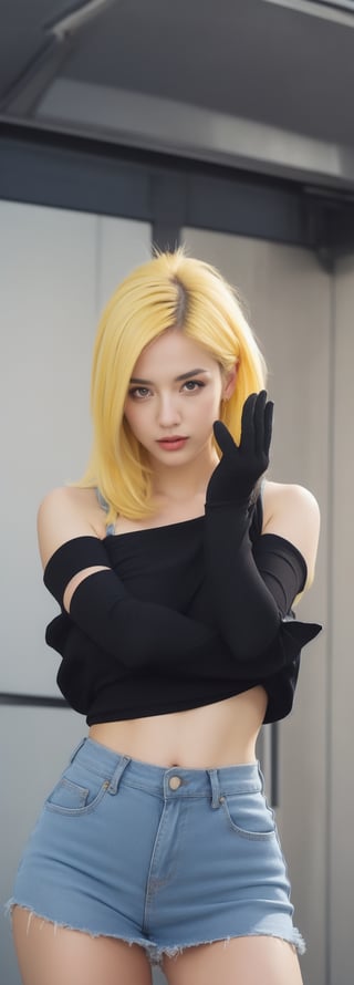 ((masterpiece,best quality)), high res, HD, illustration, solo female, random color, random pose, complex color,
perfect anatomy, comic style, oversize clothing ,Sexy Pose,perfect
,Korean,idol,Beauty,korean
((Blue-yellow hairs)),MFBP1,jojo pose,Gendou pose ,adjusting gloves