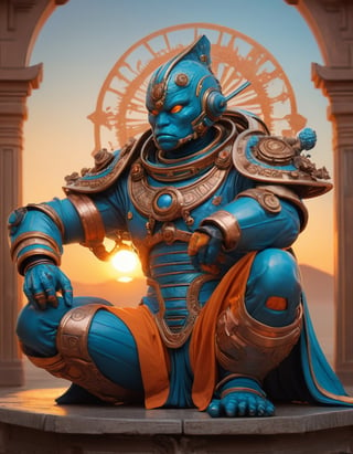 a beautiful rendition of astronaut,insanely detailed and intricate,copper  ratio,hypermaximalist,matte,cinematic,James  froud,ross tran,,LuxTechAI ,,monster ,TransformersStyle 
Budha lotus pose barong goodness good  icon  samurai blue marine orange sun set temple 

