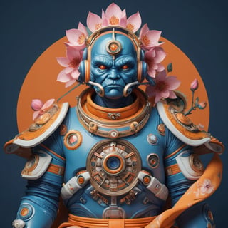 a beautiful rendition of astronaut,insanely detailed and intricate,Ásia traditional ratio,hypermaximalist,matte,cinematic,James  froud,ross tran,,LuxTechAI ,,monster ,TransformersStyle 
Budha lotus pose barong goodness good  icon  samurai peony  Sakura
Garuda humongous  blue marine orange colours