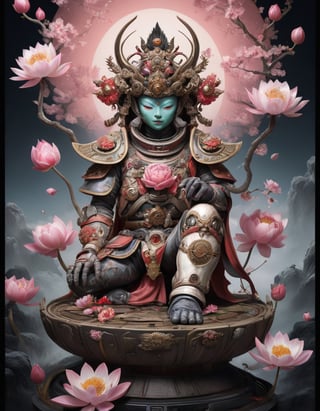 a beautiful rendition of astronaut,insanely detailed and intricate,Ásia traditional ratio,hypermaximalist,matte,cinematic,James  froud,ross tran,,LuxTechAI ,,monster ,TransformersStyle 
Budha lotus pose barong goodness good  icon  samurai peony  
Garuda humongous Sakura cherry balsam 