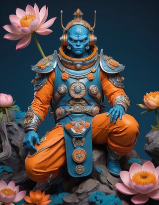 a beautiful rendition of astronaut,insanely detailed and intricate,Ásia traditional ratio,hypermaximalist,matte,cinematic,James  froud,ross tran,,LuxTechAI ,,monster ,TransformersStyle 
Budha lotus pose barong goodness good  icon  samurai peony  Sakura
Garuda humongous  blue marine orange colours