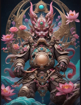 a beautiful rendition of astronaut,insanely detailed and intricate,Ásia traditional ratio,hypermaximalist,matte,cinematic,James  froud,ross tran,,LuxTechAI ,,monster ,TransformersStyle 
Budha lotus pose barong goodness good  icon  samurai peony  
Garuda humongous 