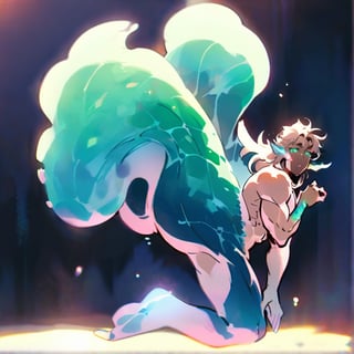 ((best quality)), ((masterpiece)), (detailed), ((perfect face)), male, full bodies, body builder men, huge muscular, european handsome face, two cheerful mermen are swimming, two merfolks, adult, long hair, lean and muscular body, finned ears, fins, tail glows slightly with luminous scales, very long mermaid tails, bioluminescent, markings along his body,watercolor, multicolor, perfect light