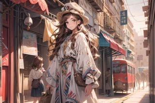 beautiful, 1girl,
(Brown hair:1.2),
long hair, smile, (detective:1.2),Magnifying glass,
Detective's hat,
Light color Trench coat, hk_girl