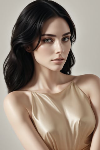 young woman.  random pose, beautiful detailed face, black hair, pale skin, light skin, realistic skin, detailed fabric texture, detailed hair texture, perfect proportion, accurate, anatomically correct, highly detailed skin and face texture, modern, photorealistic, perfect face, hyper realism, mega realism, high quality,REALISTIC,Ayuquh