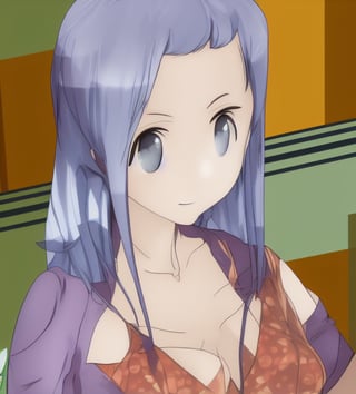 1girl, solo, masterpiece, ultra high quality, UHD, 8k, outdoors, pale skin, green eyes, Amane OOhara daytimes, best quality, purple hair, longe hair, large breast, flat chest, purple dress, blue jeans, full body, looking at viewer,
