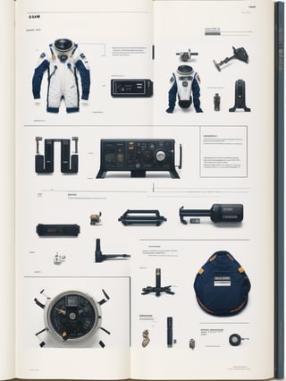 
Multiple angles, design by Dieter Rams, three axes of a hi-tech spacesuit,
industrial design, text notes, structural lines, detailed sketches, letterboxing, photoreal details,

realistic details, high resolution.

